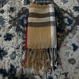 Elegant Plaid Fringe Scarf
